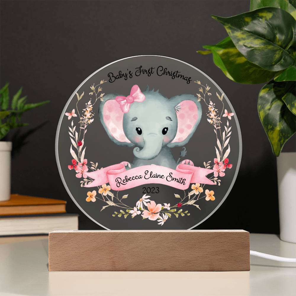 Baby's 1st Elephant Girl 20231008 Acrylic Circle Template