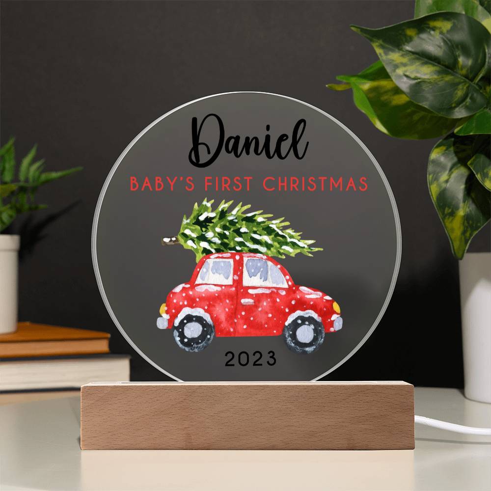 1st Xmas Red Car 20231008 Acrylic Circle Template