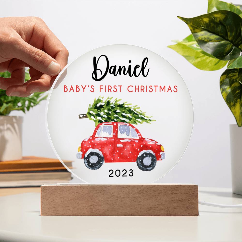 1st Xmas Red Car 20231008 Acrylic Circle Template