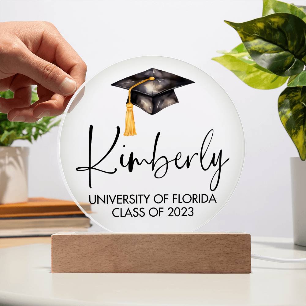 Personalized Graduation Sign, Custom College Graduation Gift, Class of 2023 Graduate Acrylic Plaque, Graduation Night Light