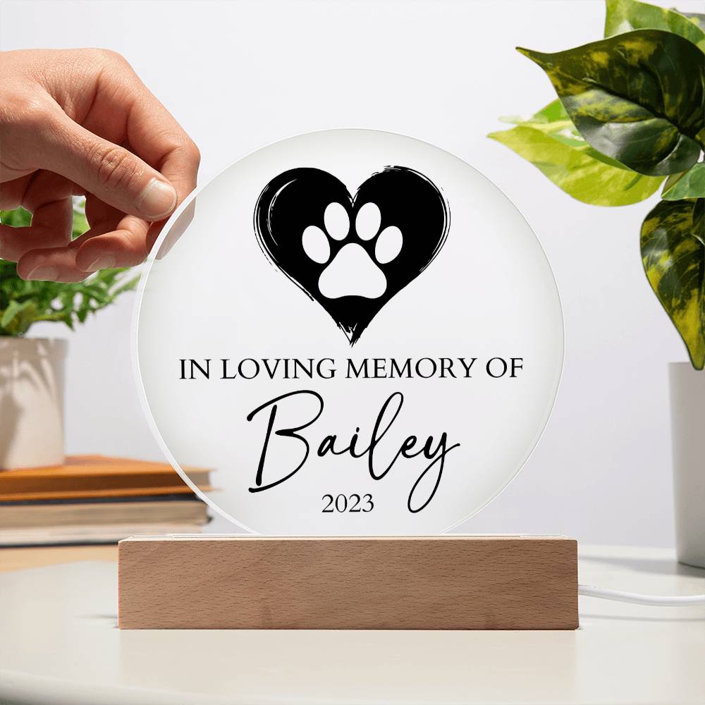Personalized Pet Memorial Sign, Custom Dog Loss Gift, Remembrance Rainbow Bridge, Personalized Dog Angel Acrylic Plaque Custom Pet Loss Gift