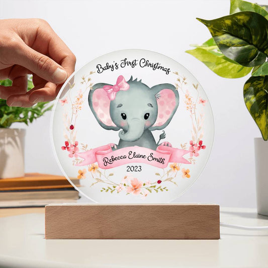 Baby's 1st Elephant Girl 20231008 Acrylic Circle Template