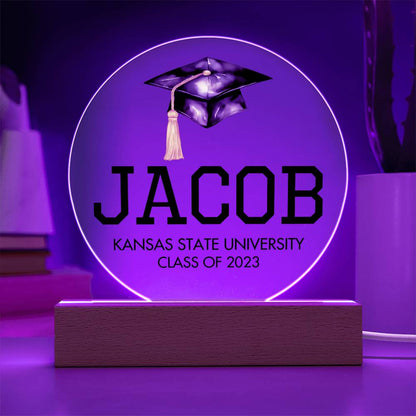 Personalized Graduation Sign, Custom College Graduation Gift, Class of 2023 Graduate Acrylic Plaque, Graduation Night Light