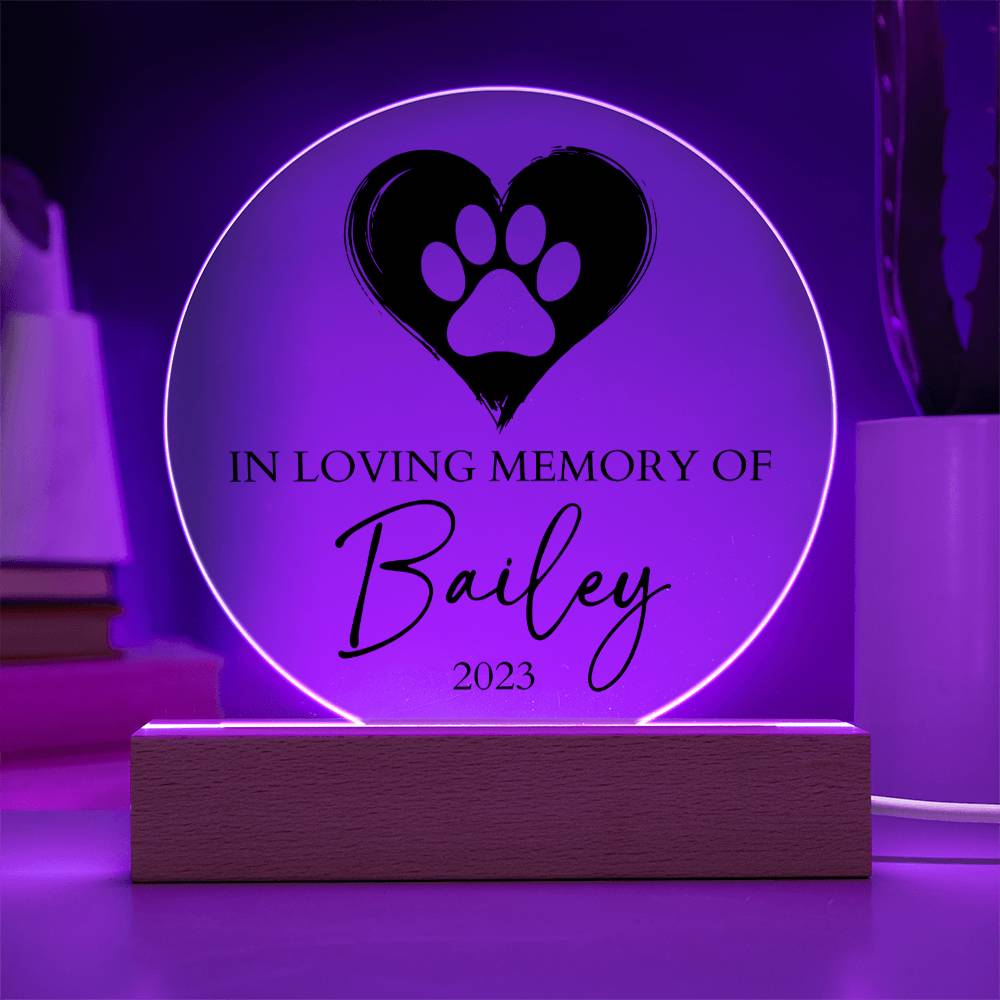 Personalized Pet Memorial Sign, Custom Dog Loss Gift, Remembrance Rainbow Bridge, Personalized Dog Angel Acrylic Plaque Custom Pet Loss Gift