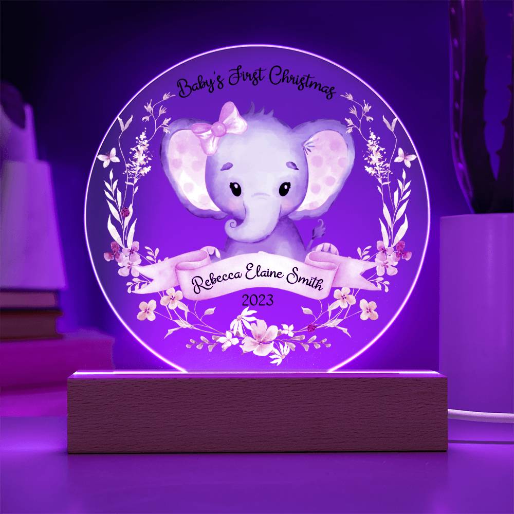 Baby's 1st Elephant Girl 20231008 Acrylic Circle Template