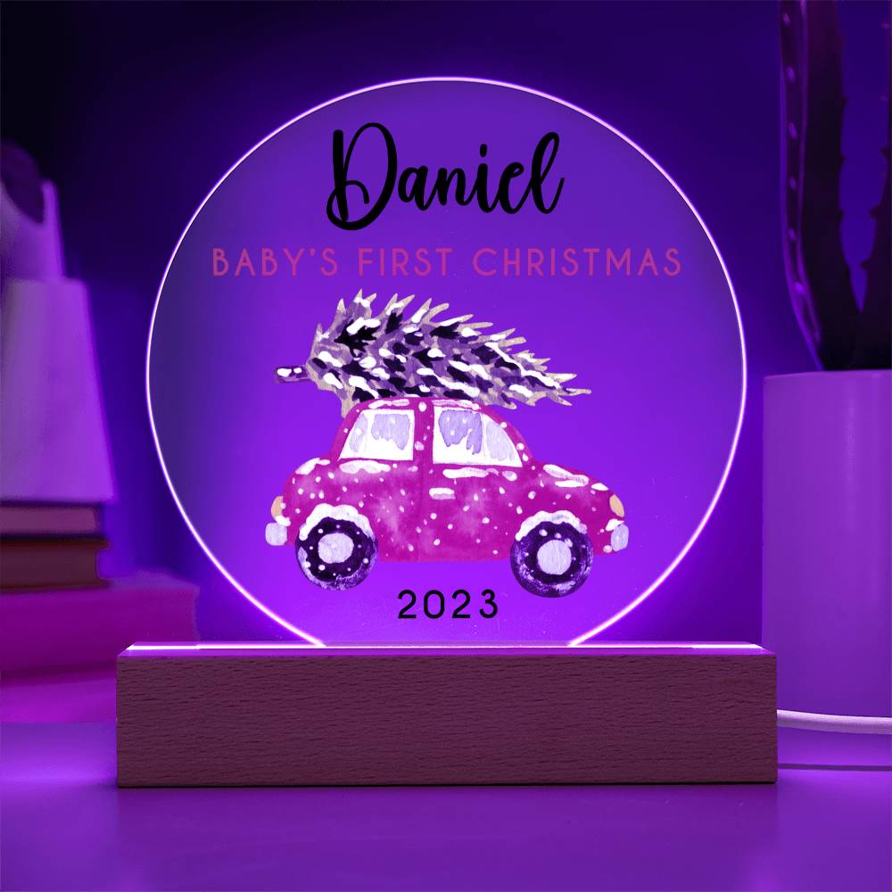 1st Xmas Red Car 20231008 Acrylic Circle Template