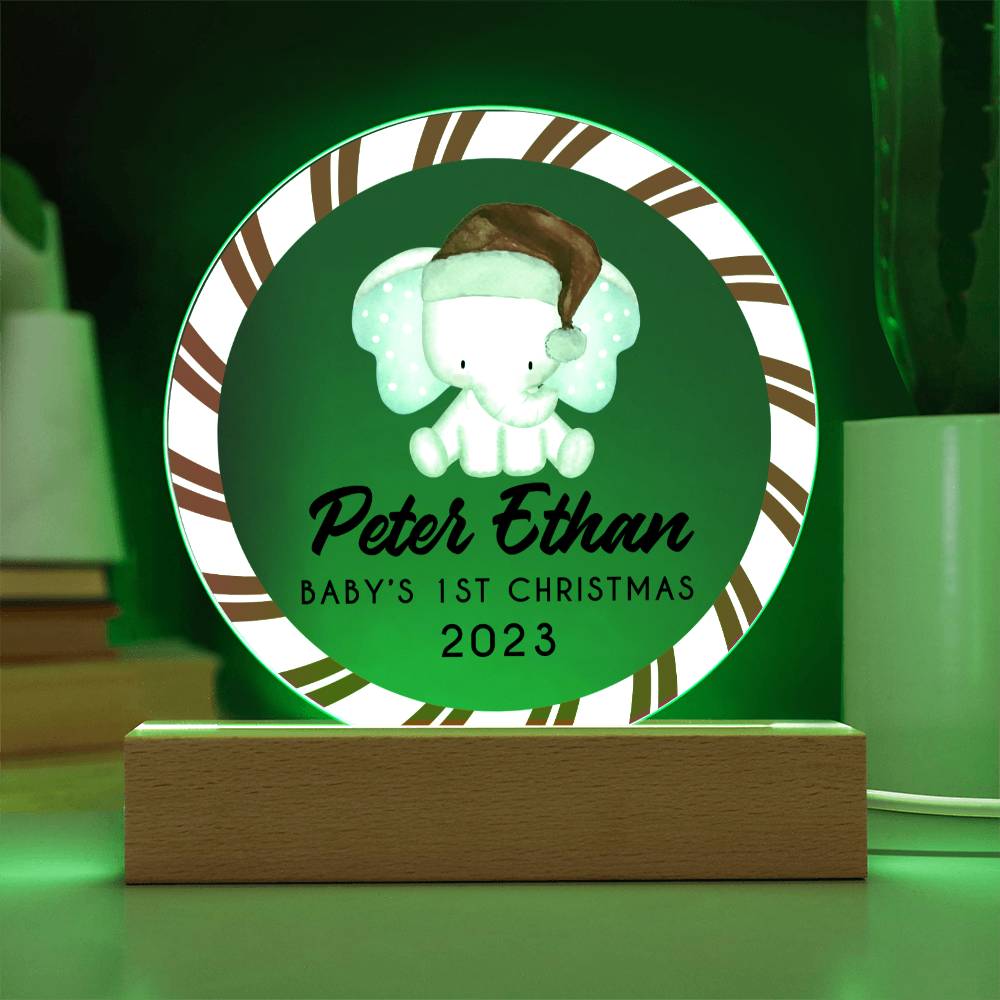 1st Xmas Elephant Boy 20231008 Acrylic Circle Template