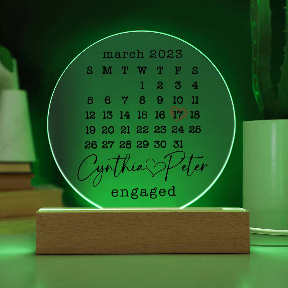 Engaged Calendar 20231008 Acrylic Circle Template