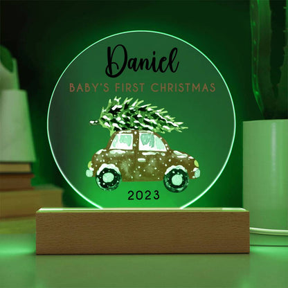 1st Xmas Red Car 20231008 Acrylic Circle Template