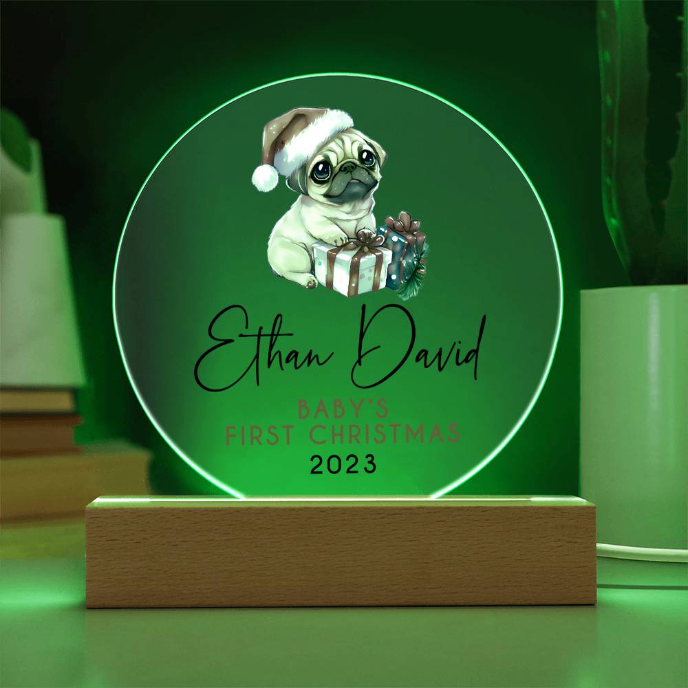 1st Xmas Pug 20231008 Acrylic Circle Template