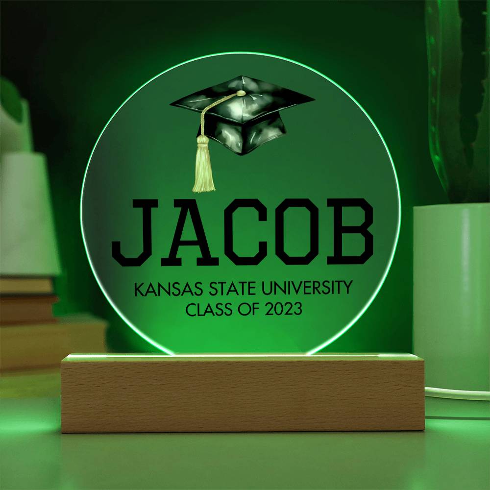 Personalized Graduation Sign, Custom College Graduation Gift, Class of 2023 Graduate Acrylic Plaque, Graduation Night Light