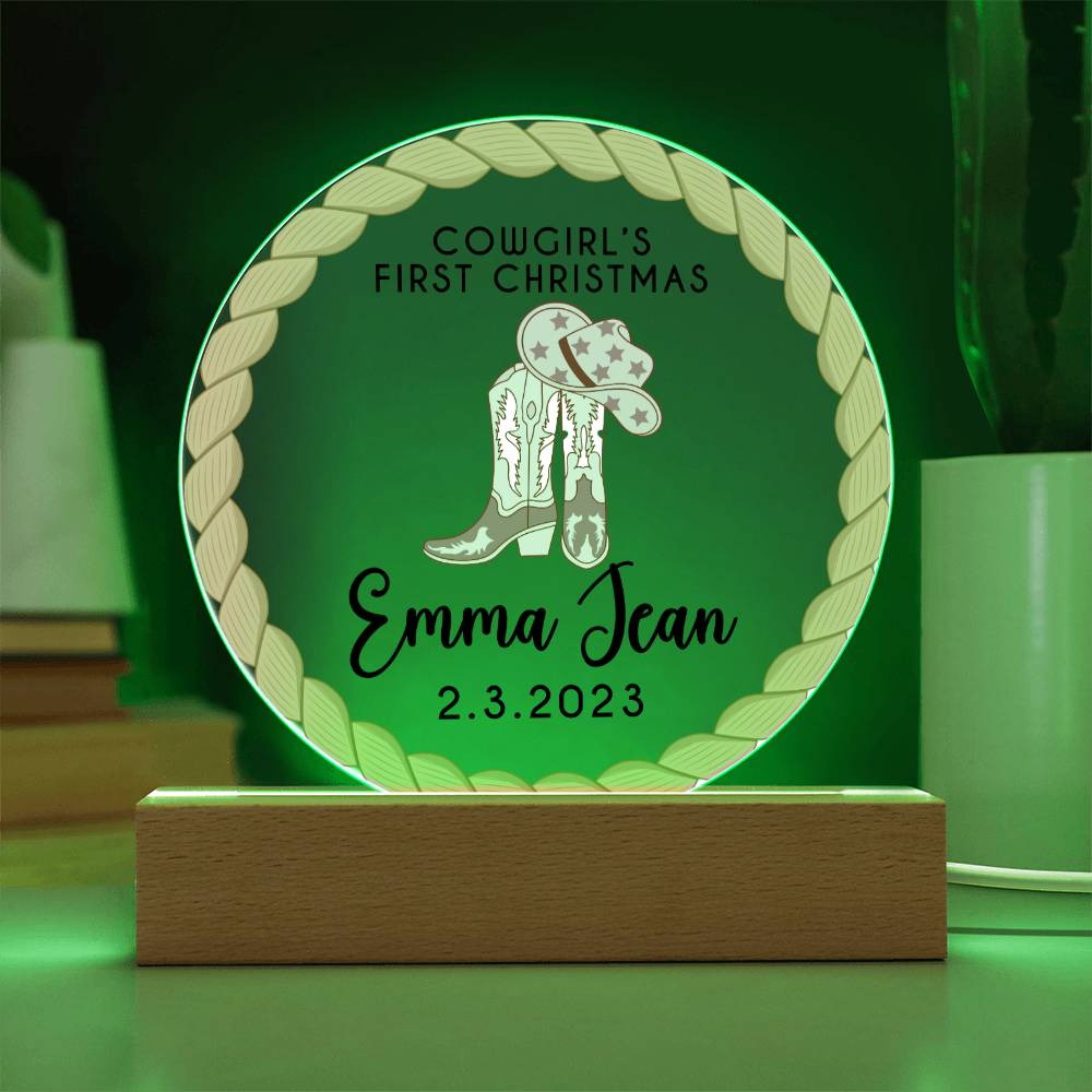 Cowgirl's 1st Xmas 20231008 Acrylic Circle Template