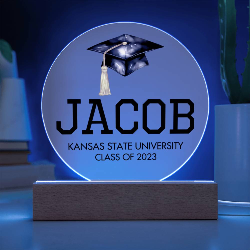 Personalized Graduation Sign, Custom College Graduation Gift, Class of 2023 Graduate Acrylic Plaque, Graduation Night Light