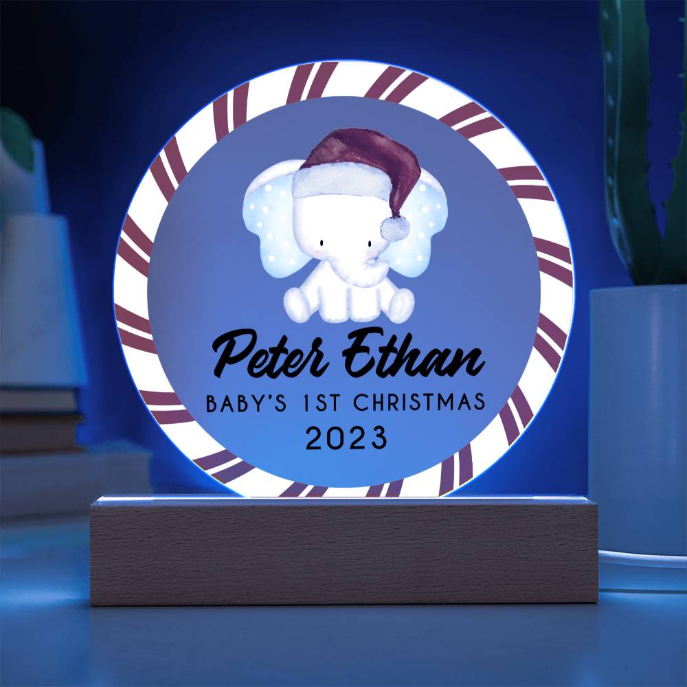 1st Xmas Elephant Boy 20231008 Acrylic Circle Template