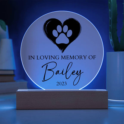 Personalized Pet Memorial Sign, Custom Dog Loss Gift, Remembrance Rainbow Bridge, Personalized Dog Angel Acrylic Plaque Custom Pet Loss Gift