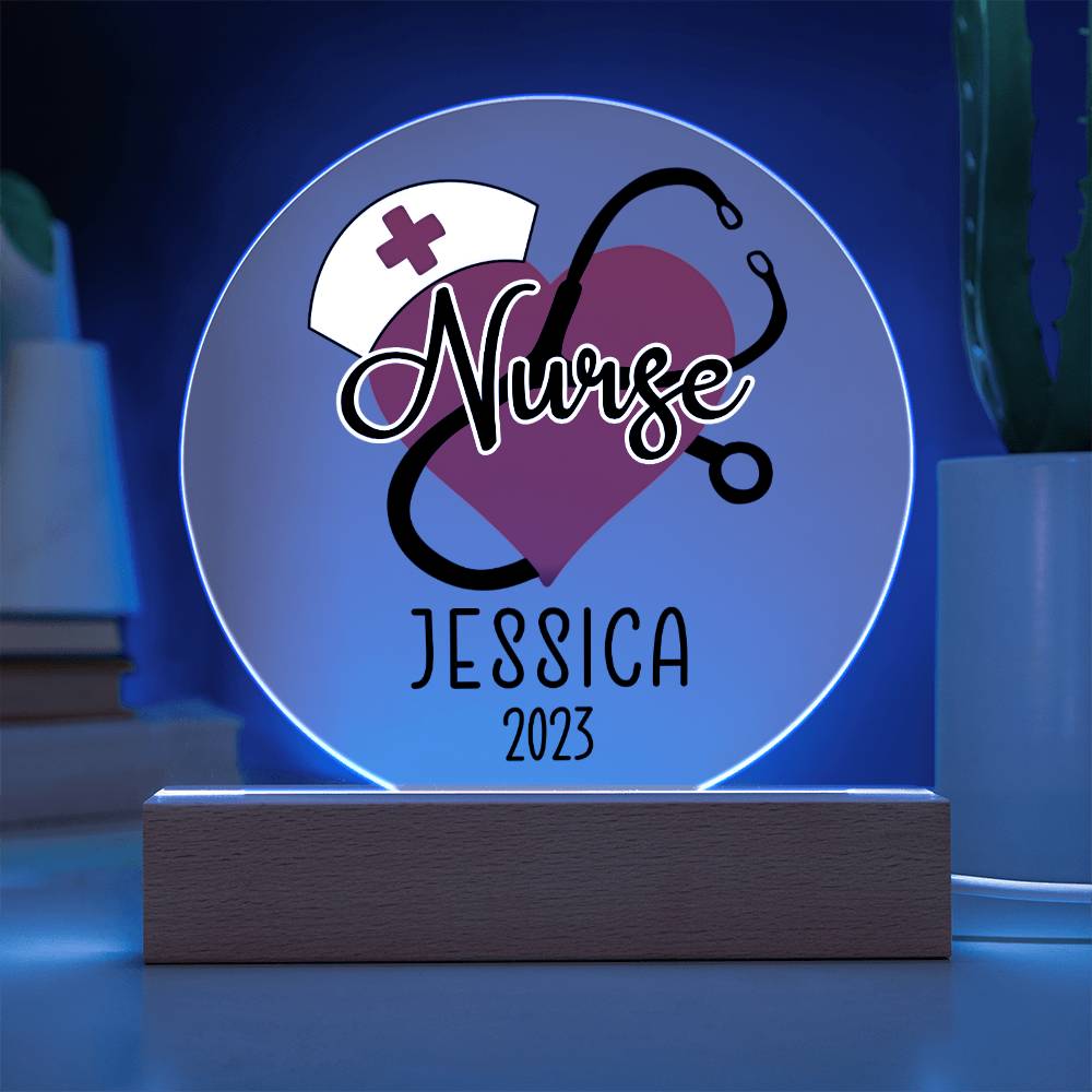 Personalized Nurse Sign, Custom Gift for Nurse Christmas Acrylic Plaque, New Nurse Graduation Gift, Personalized Nurse Retirement Gift