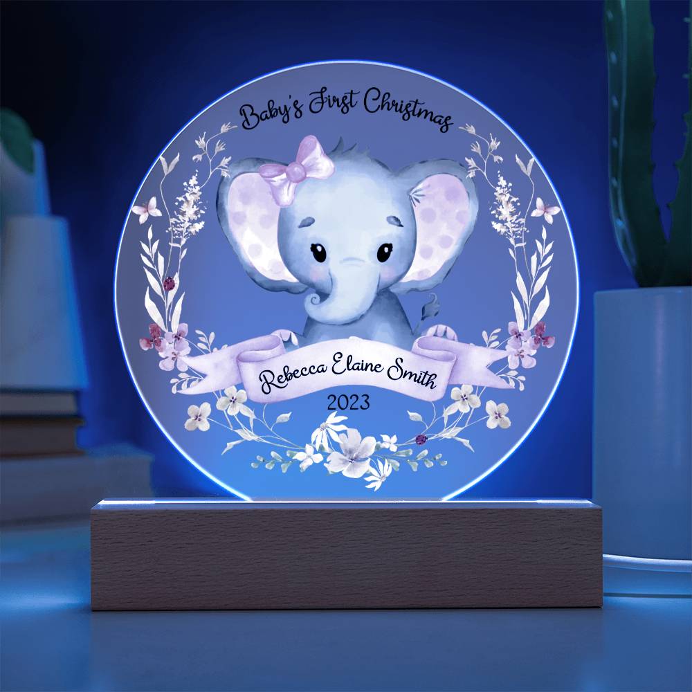 Baby's 1st Elephant Girl 20231008 Acrylic Circle Template