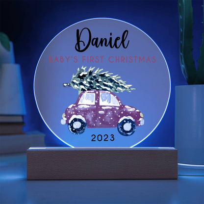 1st Xmas Red Car 20231008 Acrylic Circle Template