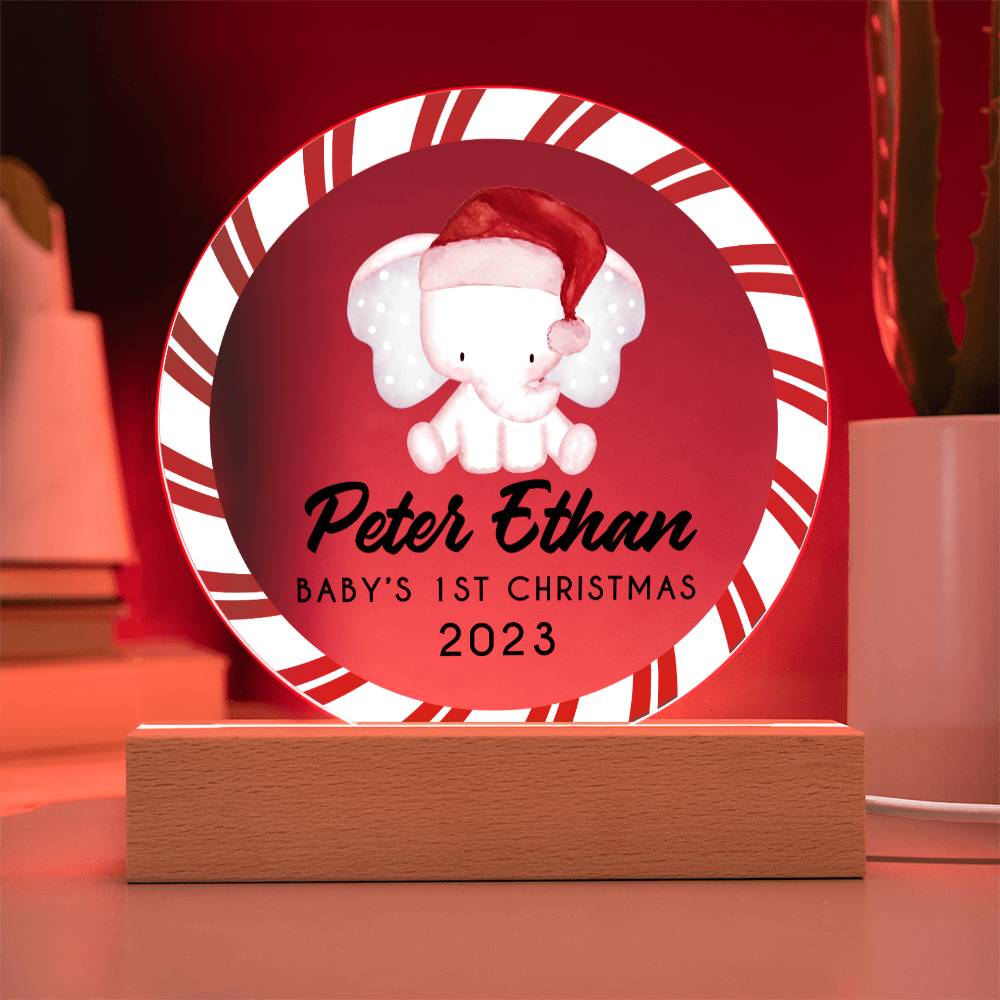 1st Xmas Elephant Boy 20231008 Acrylic Circle Template