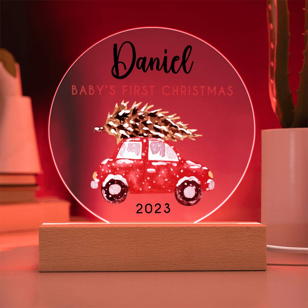 1st Xmas Red Car 20231008 Acrylic Circle Template