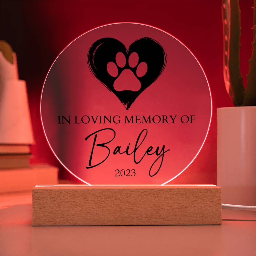 Personalized Pet Memorial Sign, Custom Dog Loss Gift, Remembrance Rainbow Bridge, Personalized Dog Angel Acrylic Plaque Custom Pet Loss Gift