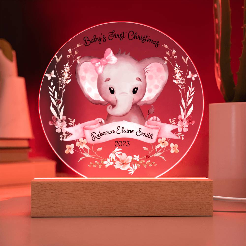 Baby's 1st Elephant Girl 20231008 Acrylic Circle Template