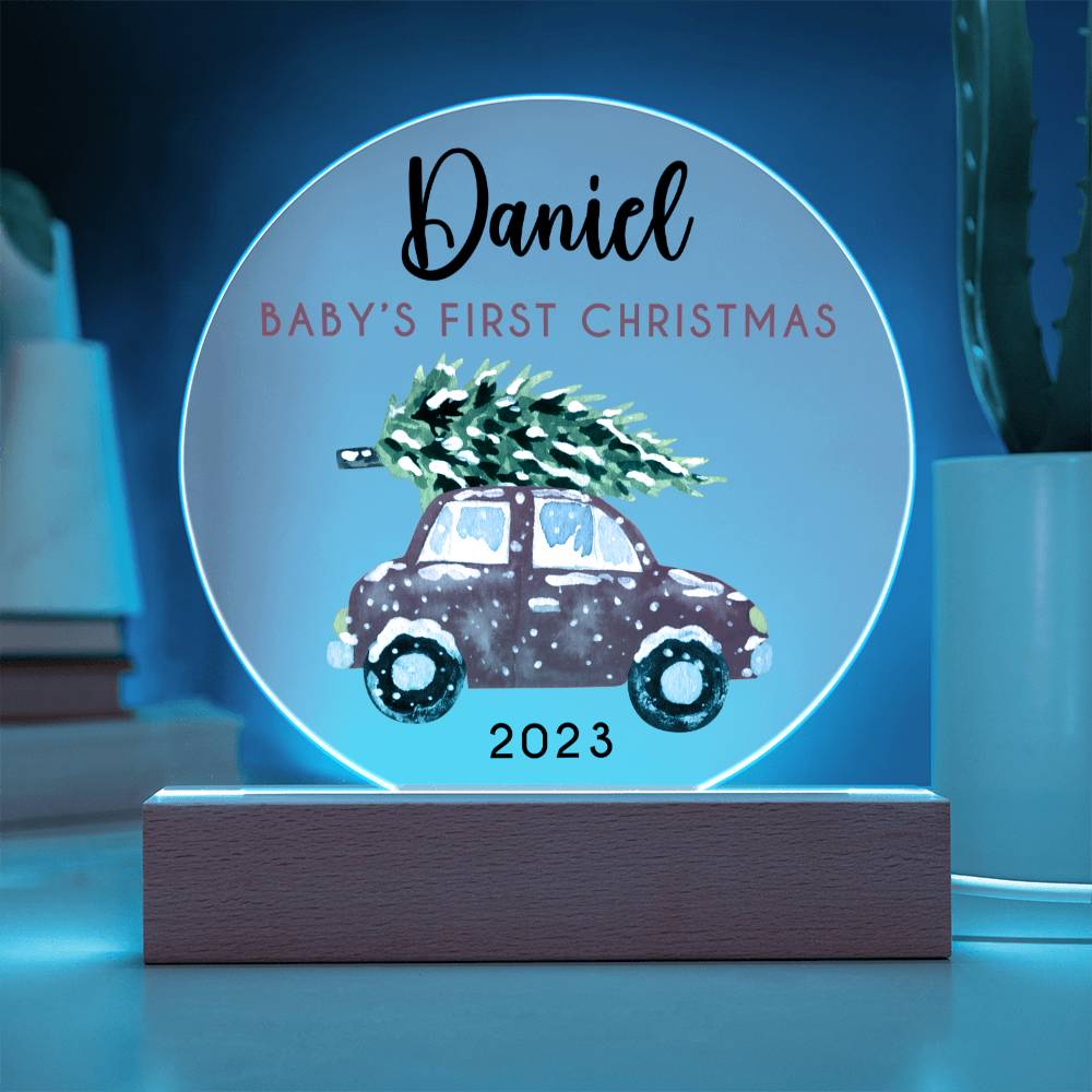 1st Xmas Red Car 20231008 Acrylic Circle Template