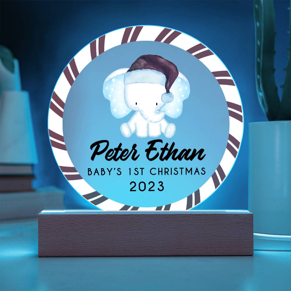 1st Xmas Elephant Boy 20231008 Acrylic Circle Template