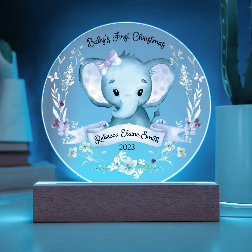 Baby's 1st Elephant Girl 20231008 Acrylic Circle Template