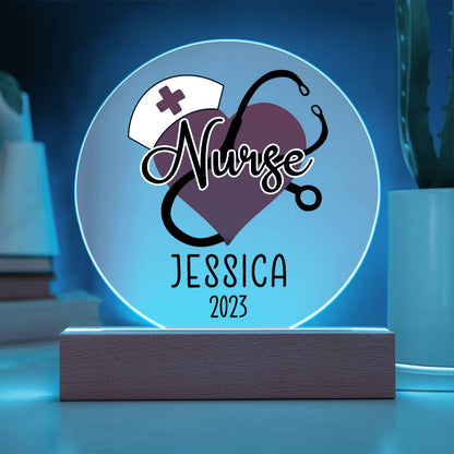 Personalized Nurse Sign, Custom Gift for Nurse Christmas Acrylic Plaque, New Nurse Graduation Gift, Personalized Nurse Retirement Gift
