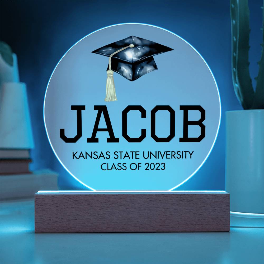 Personalized Graduation Sign, Custom College Graduation Gift, Class of 2023 Graduate Acrylic Plaque, Graduation Night Light