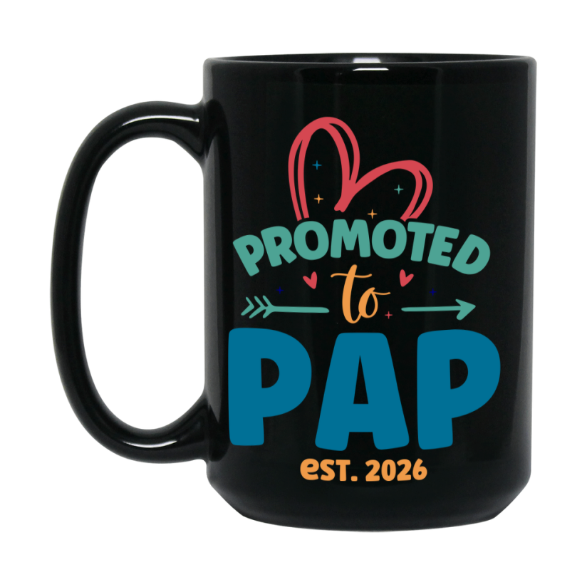 Promoted To Pap Est. 2026 Coffee Mug – New Pap Gift – Pregnancy Announcement Mug For New Baby