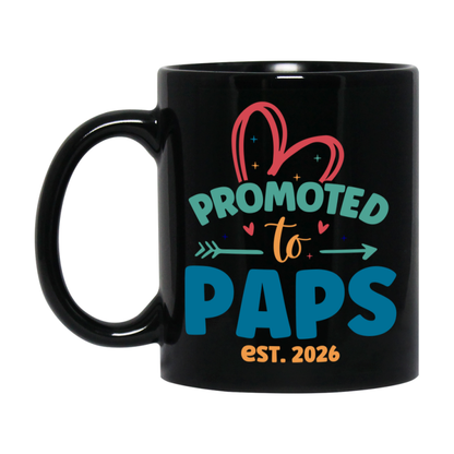 Promoted To Paps Est. 2026 Coffee Mug – New Paps Gift – Pregnancy Announcement Mug For New Baby