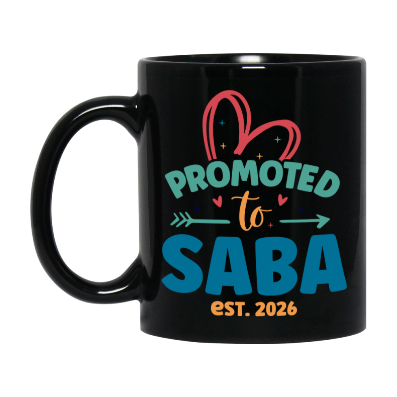 Promoted To Saba Est. 2026 Coffee Mug – New Saba Gift – Pregnancy Announcement Mug For New Baby