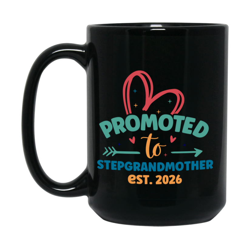 Promoted To Stepgrandmother Est. 2026 Coffee Mug – New Stepgrandmother Gift – Pregnancy Announcement Mug For New Baby