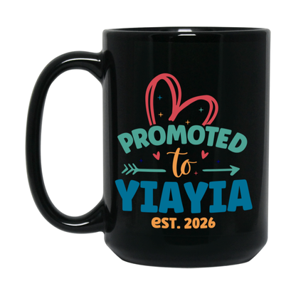 Promoted To Yiayia Est. 2026 Coffee Mug – New Yiayia Gift – Pregnancy Announcement Mug For New Baby