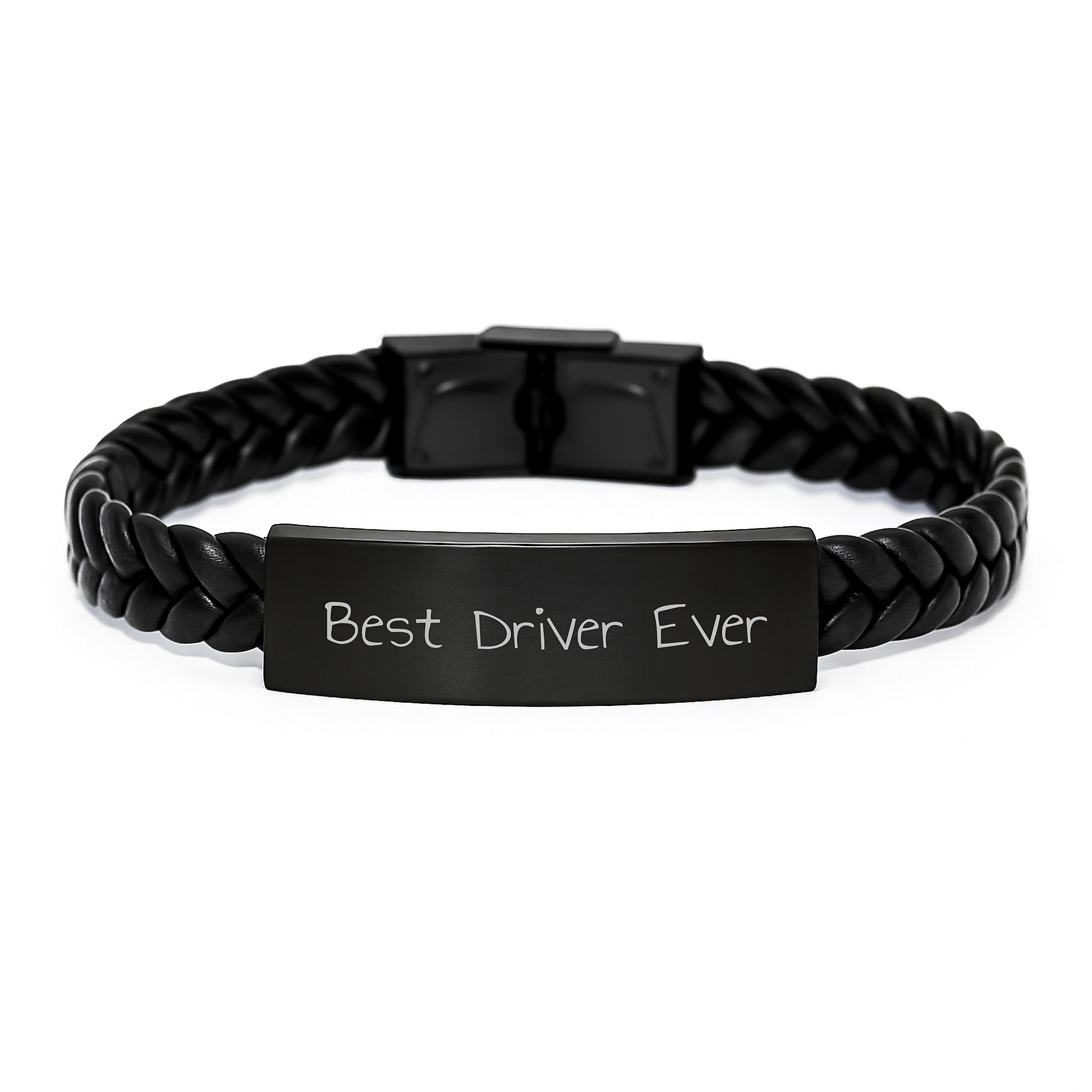 Funny Driver Gifts - Best Driver Ever Interlaced Leather Bracelet, Gifts from Friends, Gifts for Driver, Birthday Unique Gifts - Image 1