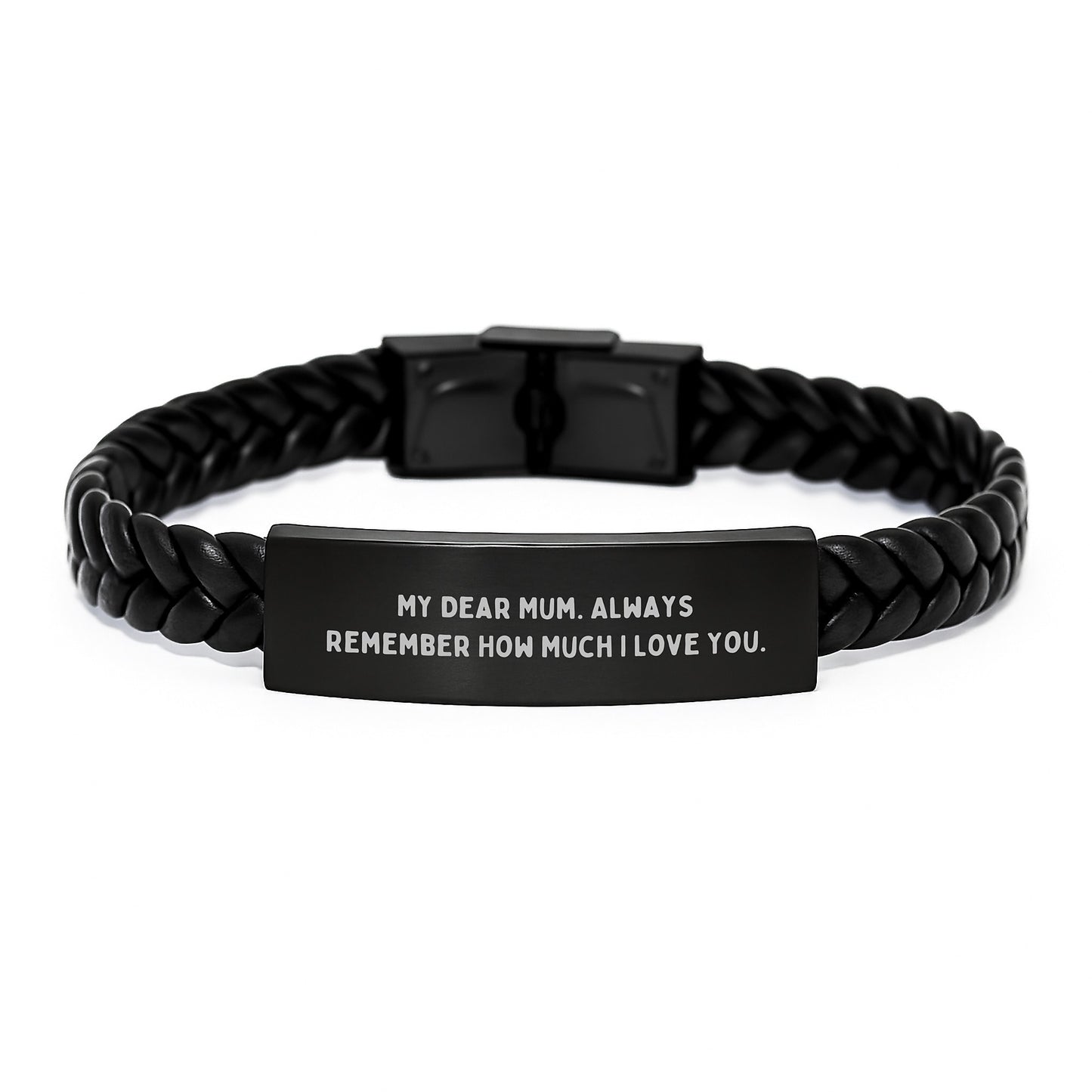 Unique Interlaced Leather Bracelet Gifts for Mum Birthday with Funny Quote from Loved Ones - Image 1
