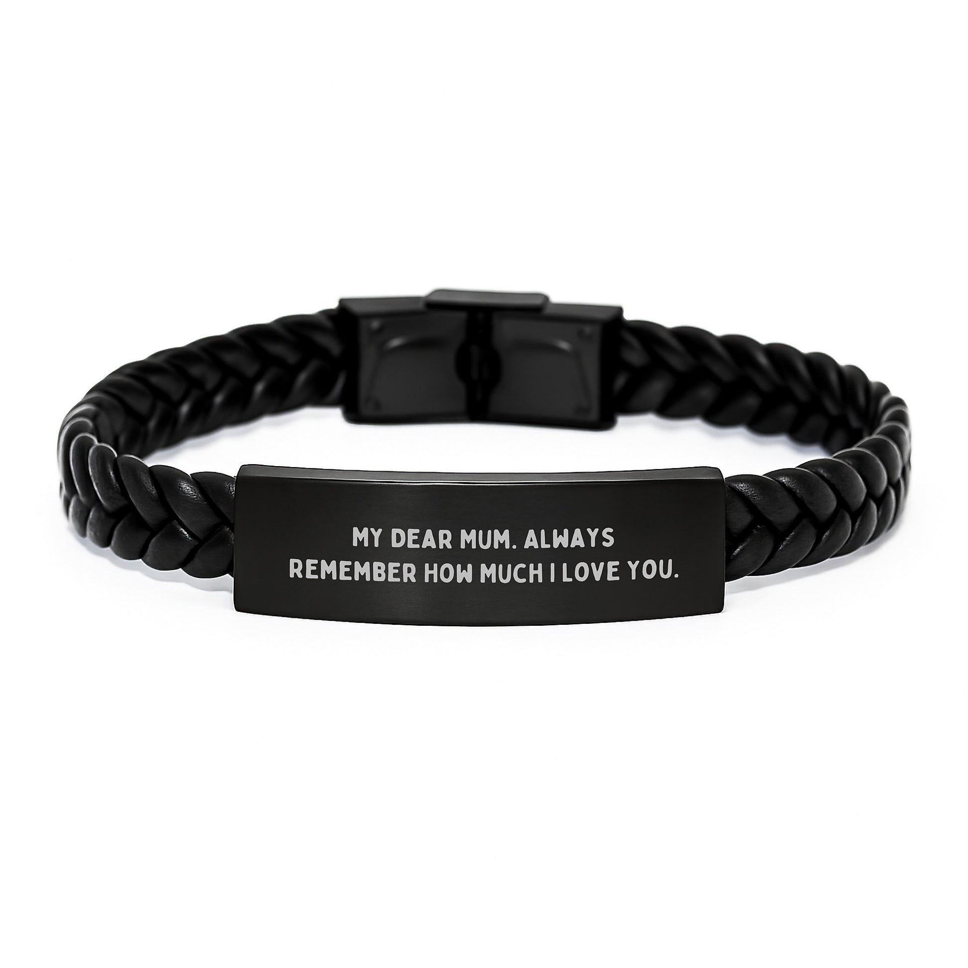Unique Interlaced Leather Bracelet Gifts for Mum Birthday with Funny Quote from Loved Ones - Image 1