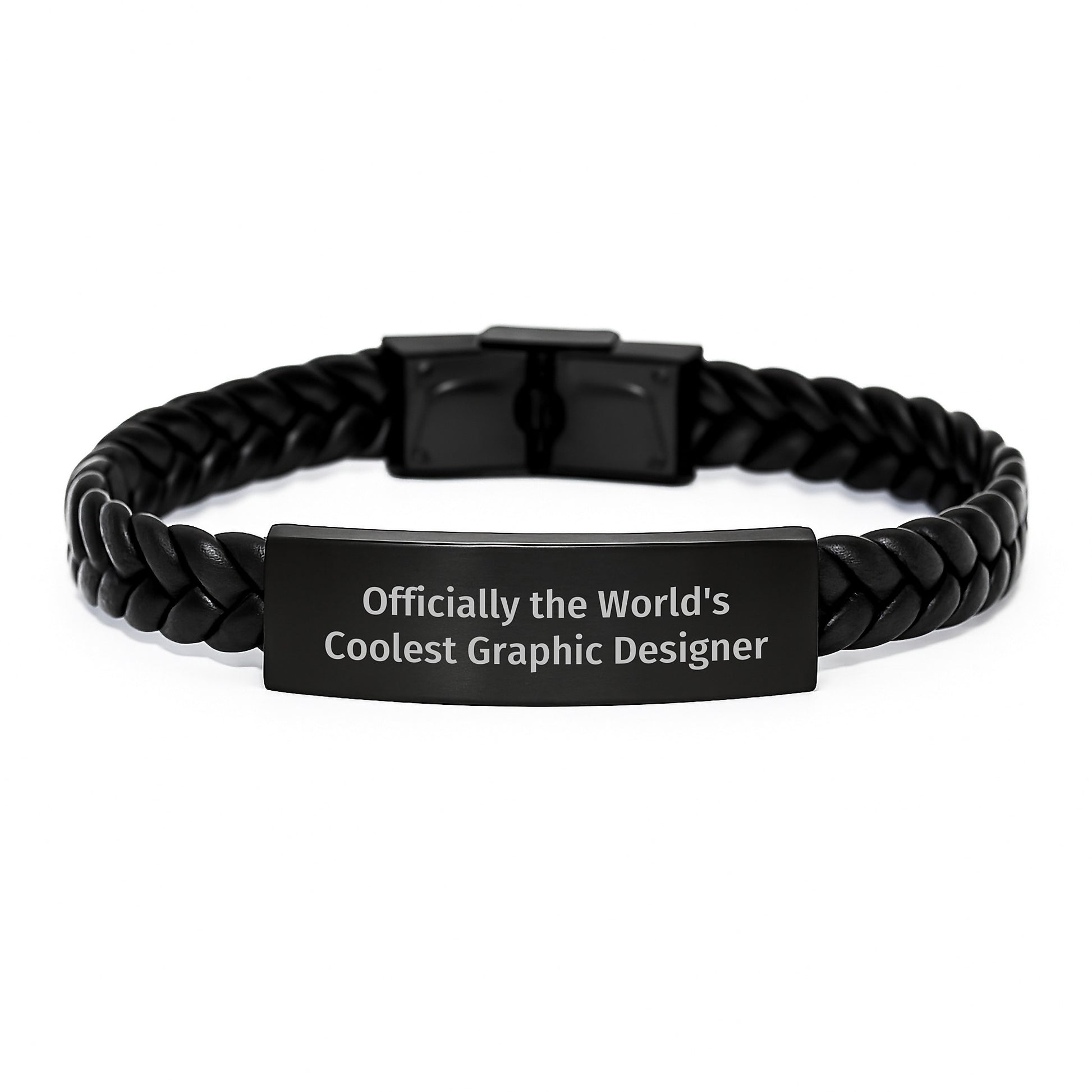 Funny Graphic Designer Gifts from Friends, World's Coolest Graphic Designer Interlaced Leather Bracelet, Birthday Unique Gifts for Graphic Designer - Image 1