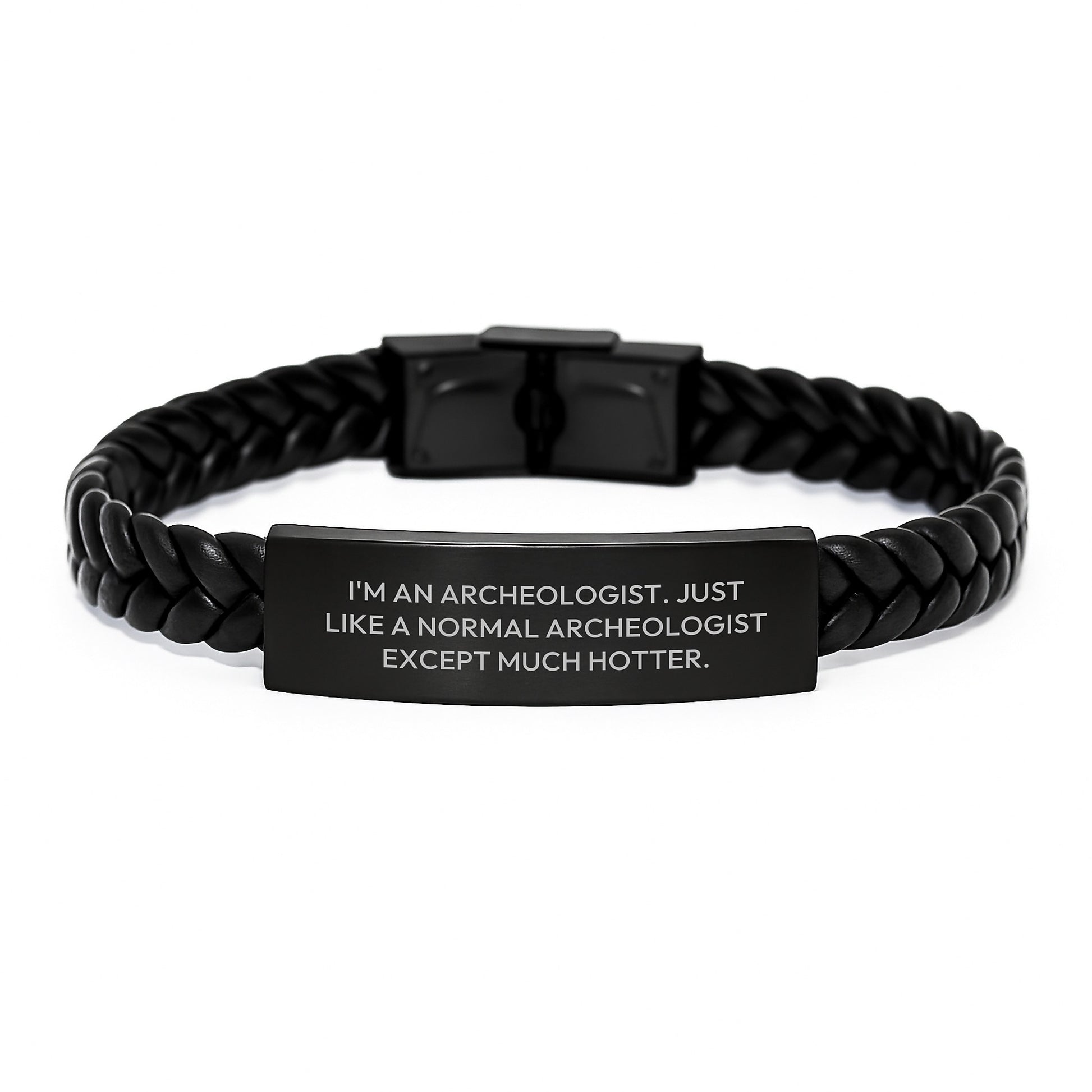 Funny Archeologist Gifts for Birthday, Interlaced Leather Bracelet with Stainless Steel, Gifts from Friends to Archeologist Men - Image 1