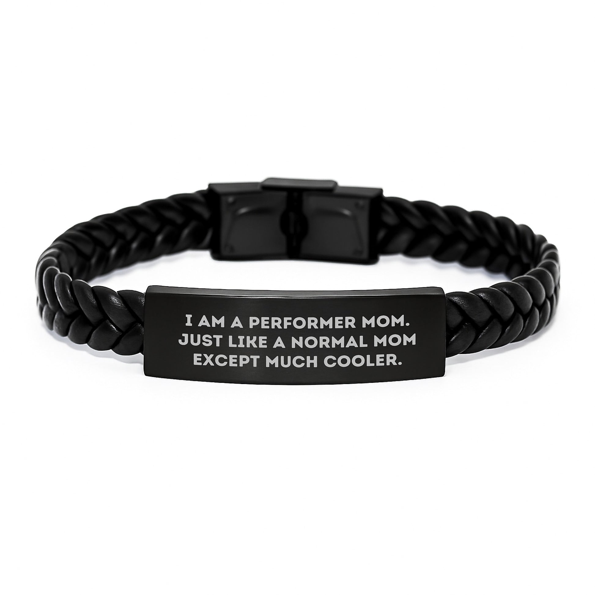 Cool Performer Gifts from Mom - Interlaced Leather Bracelet for Birthday - Image 1