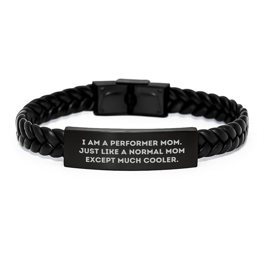 Cool Performer Gifts from Mom - Interlaced Leather Bracelet for Birthday - Image 1