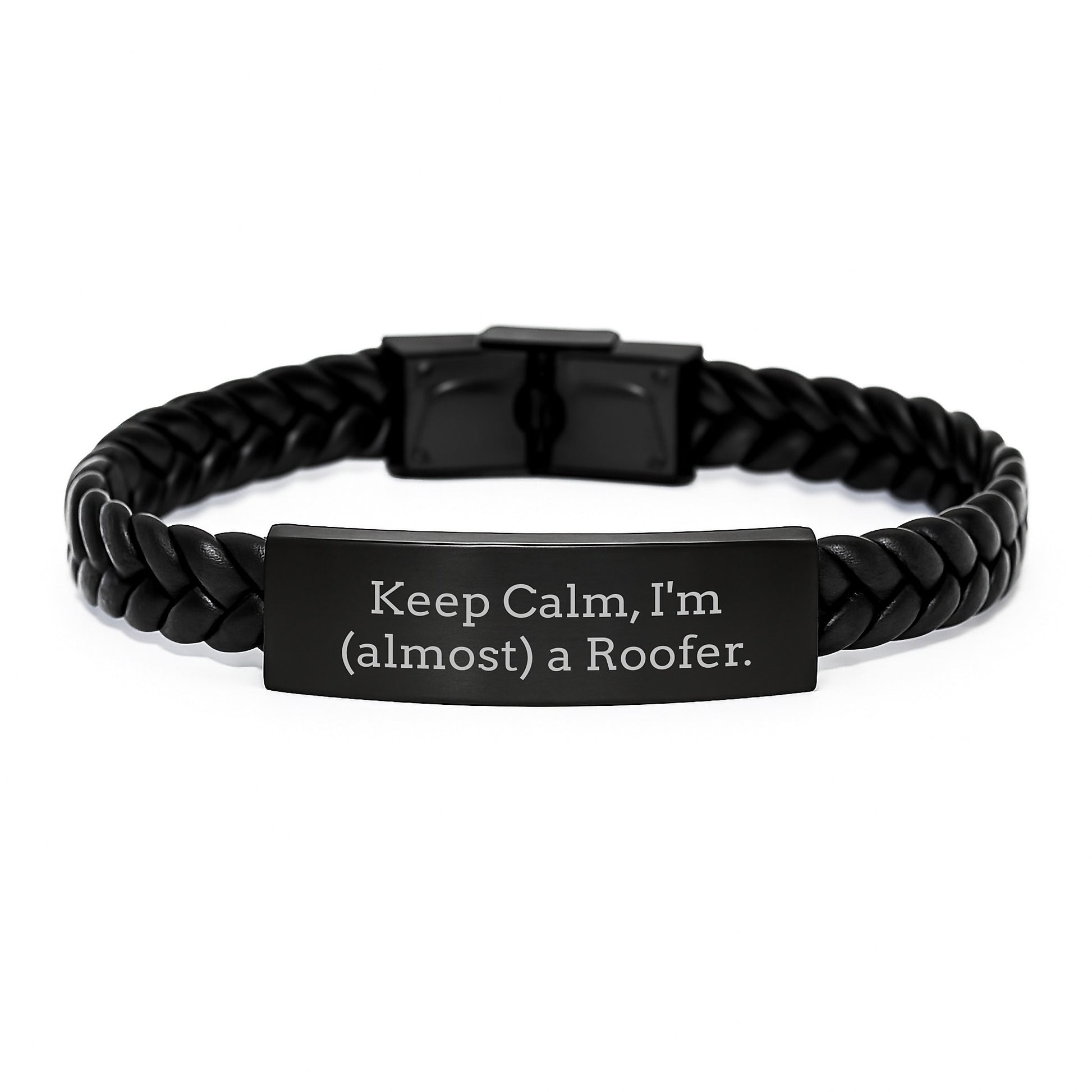 Roofer Humor Interlaced Leather Bracelet, Funny Quote Gift for Men, Birthday Unique Gifts from Friends to Coworkers - Image 1