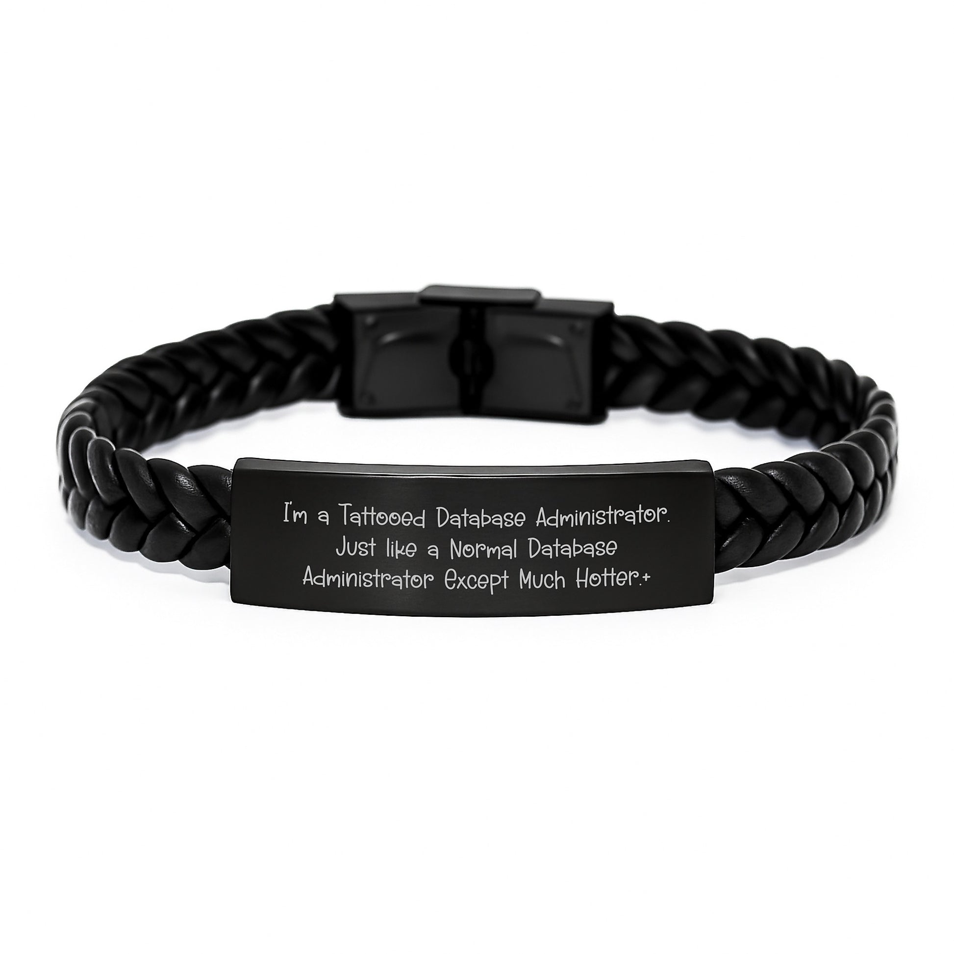 Funny Database Administrator Gifts, I'm A Tattooed Database Administrator, Birthday Unique Interlaced Leather Braceltes from Friends, Gifts for Database Administrator Men - Image 1