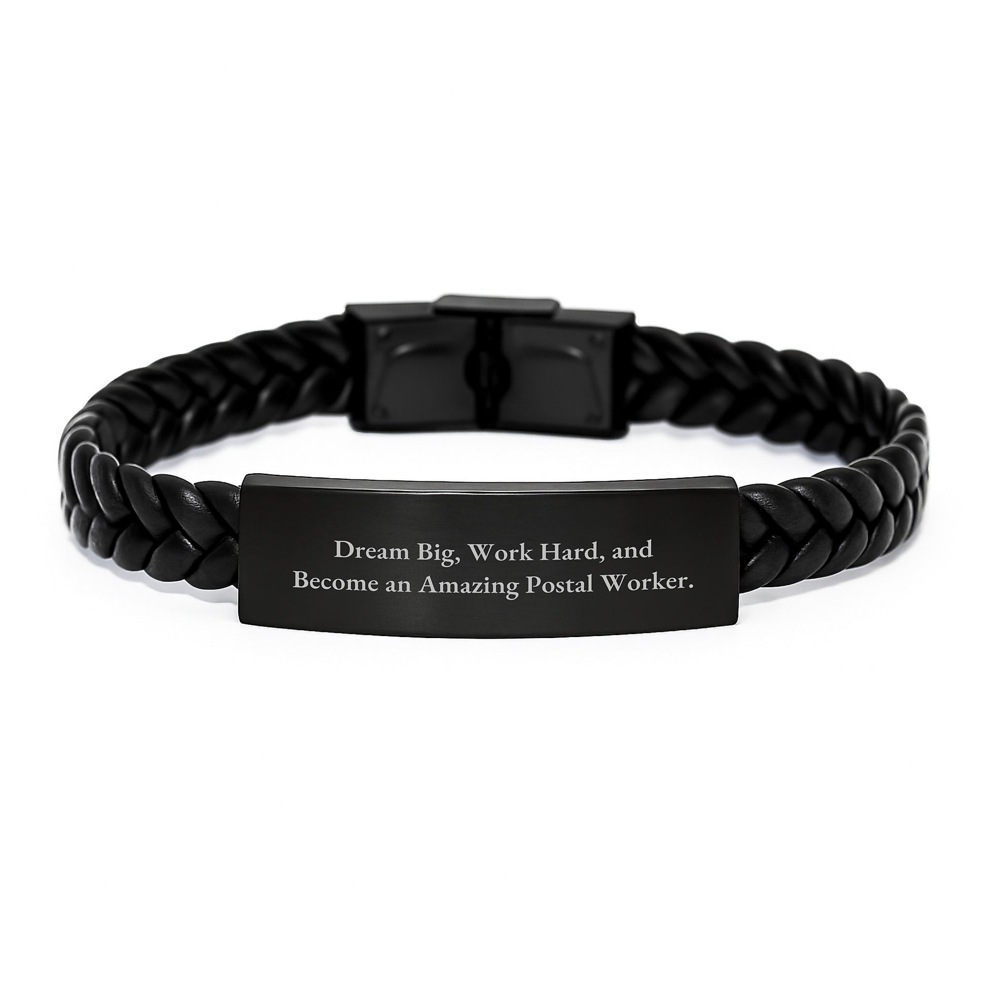 Inspiring Gifts for Postal Worker, Interlaced Leather Bracelet, Birthday Unique Presents from Friends, Coworkers, Family - Image 1