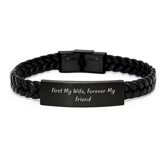 Wife Gift Ideas, Interlaced Leather Bracelet, Forever My Friend, Gifts from Men to Wife, Graduation Unique Gifts for Her - Image 1