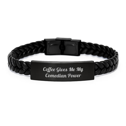 Funny Comedian Quotes Inspired Interlaced Leather Bracelet Gifts for Men Comedian Friends from Family - Image 1
