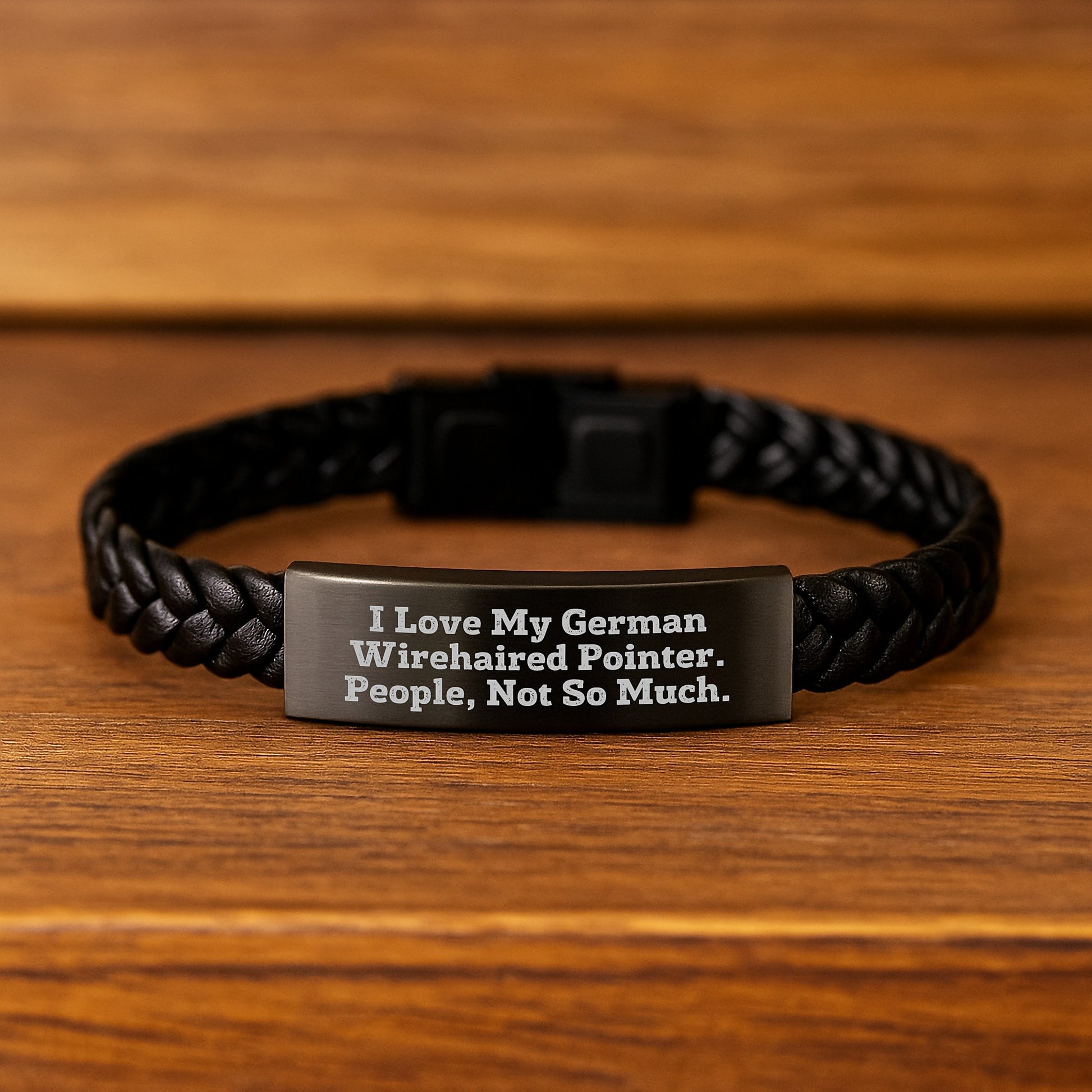 German Wirehaired Pointer Dog Lovers Funny Interlaced Leather Bracelet Gifts from Men to German Wirehaired Pointer Dog on Birthday - Image 2