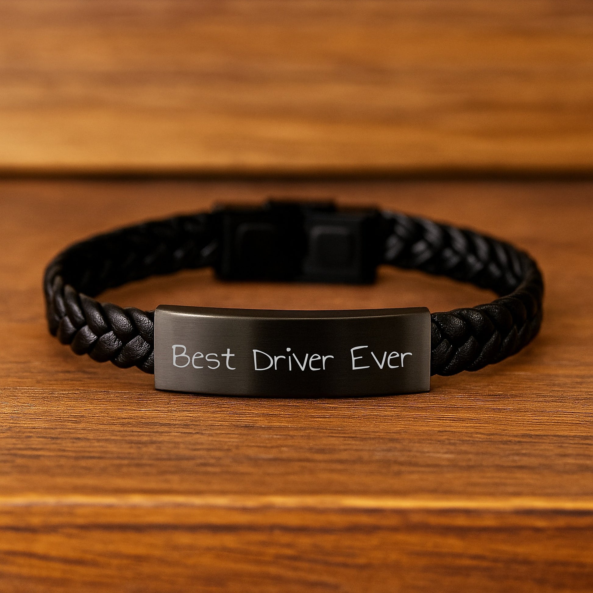 Funny Driver Gifts - Best Driver Ever Interlaced Leather Bracelet, Gifts from Friends, Gifts for Driver, Birthday Unique Gifts - Image 2